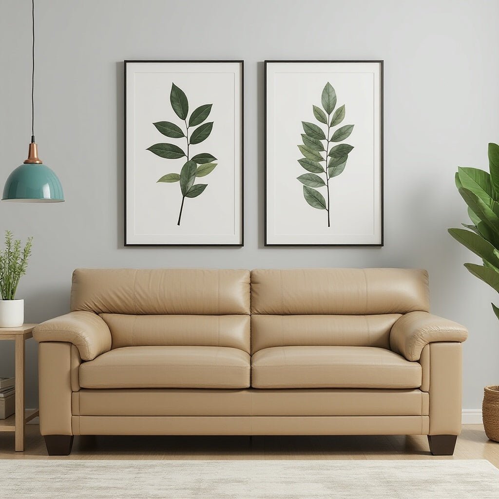 Slouch 2 Seater Leatherette Sofa For Living Room - Torque India